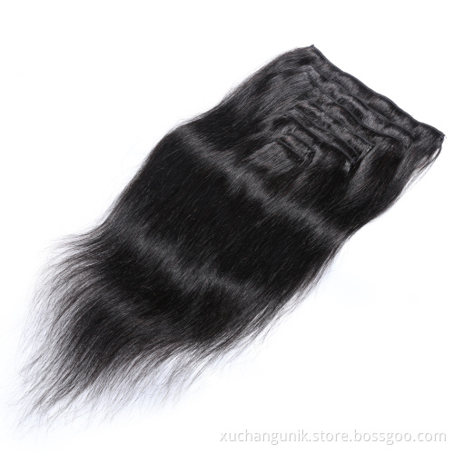 Wholesale Top clip in hair extension drop shipping cuticle aligned Raw virgin 12A brazilian Hair 100 remy human hair extensions